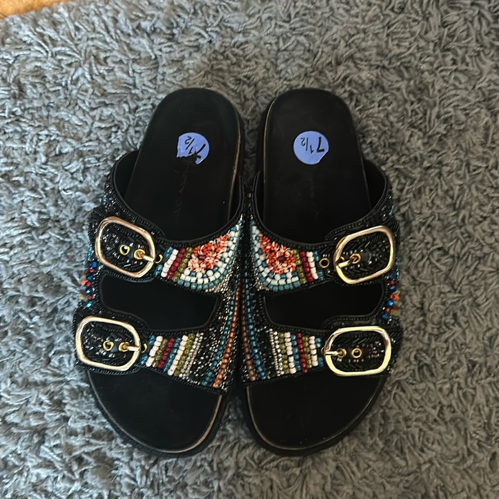 House of Harlow beaded sandals